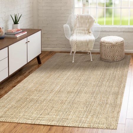 JONATHAN Y Lighting Natural Fiber 4' x 6' Jute Solid Indoor Area Rug Ivory