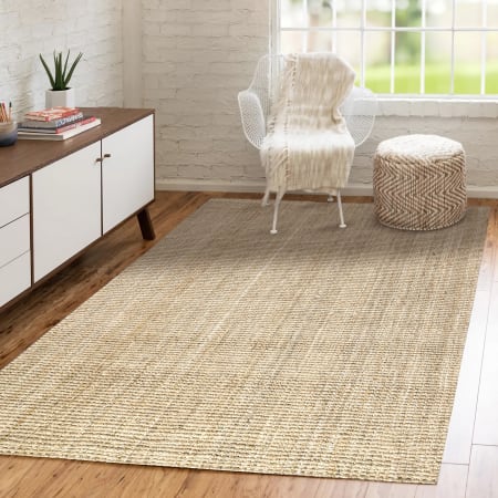 JONATHAN Y Lighting Natural Fiber 6' x 9' Jute Solid Indoor Area Rug Ivory