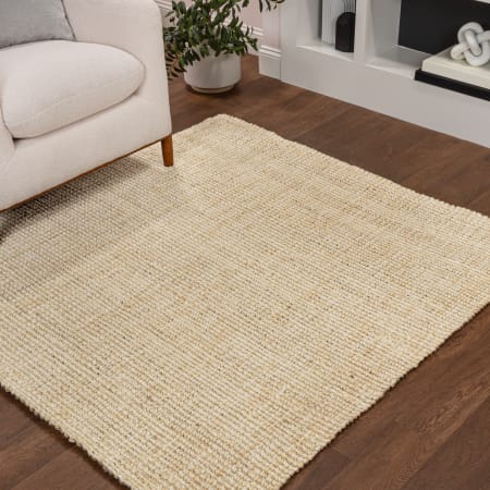 JONATHAN Y Lighting Natural Fiber 6' x 6' Jute Solid Indoor Area Rug Ivory