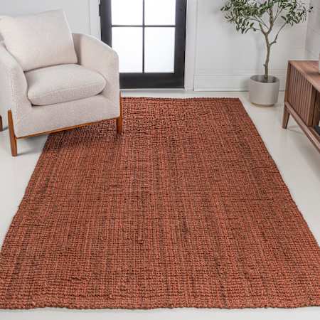 JONATHAN Y Lighting Natural Fiber 4' x 6' Jute Solid Indoor Area Rug Terracotta