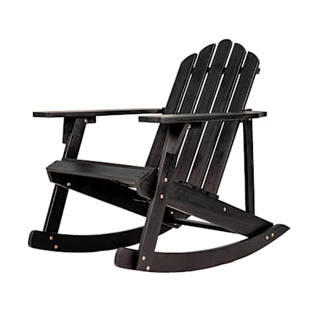 JONATHAN Y Lighting Kiawah 27" Wide Wood Framed Rocking Chair Black
