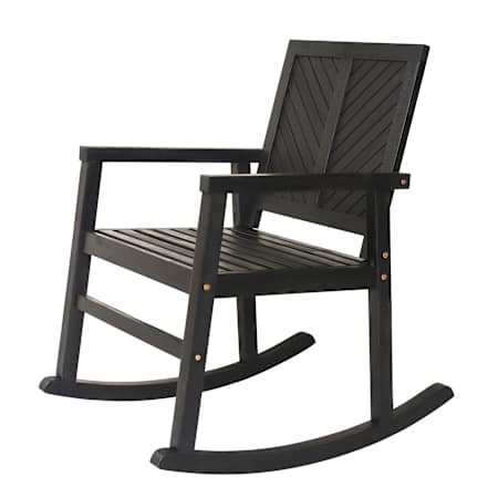 JONATHAN Y Lighting Ned 22" Wide Wood Framed Rocking Chair Black