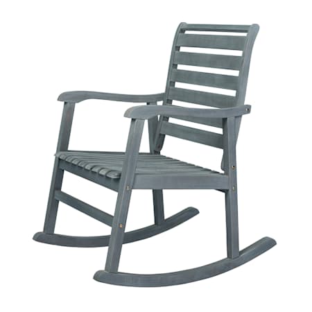 JONATHAN Y Lighting Carey 22" Wide Wood Framed Rocking Chair Gray