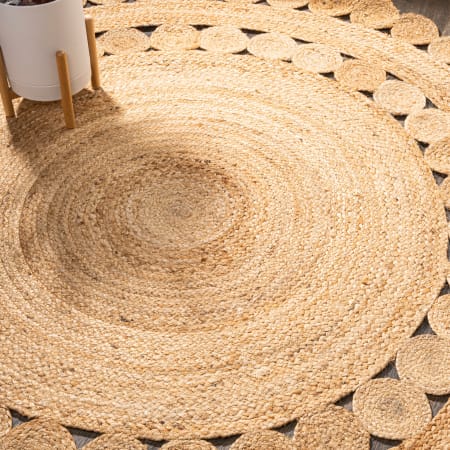 JONATHAN Y Lighting Ansa Collection 3' x 3' Jute Geometric and Solid Indoor Area Rug Natural