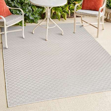 JONATHAN Y Lighting Scandinavian 5-1/4' x 7-1/2' Solid Indoor/Outdoor Rectangular Area Rug Ivory / Cream