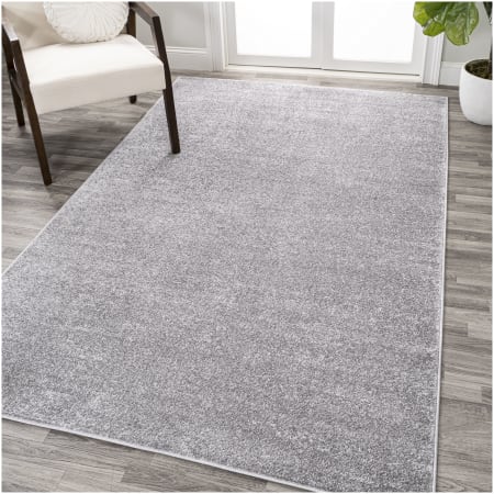 JONATHAN Y Lighting Supersoft 7-3/4' x 10' Polypropylene Solid Indoor Area Rug Gray