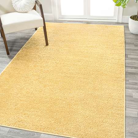 JONATHAN Y Lighting Supersoft 6-1/4' x 9' Polypropylene Solid Indoor Rectangular Area Rug Mustard