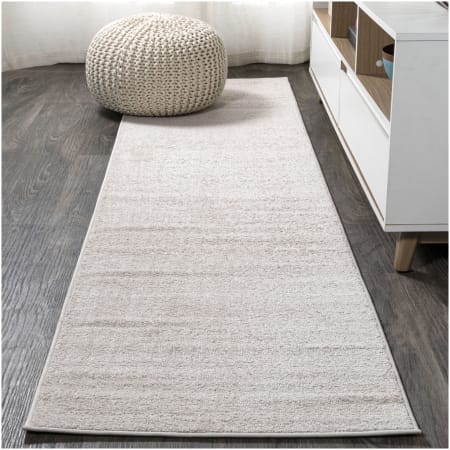 JONATHAN Y Lighting Supersoft 2' x 10' Polypropylene Solid Indoor Runner Ivory