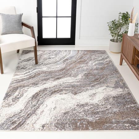 JONATHAN Y Lighting Supersoft 5' x 8' Abstract, Bohemian, and Transitional Indoor Rectangular Area Rug Brown / Gray