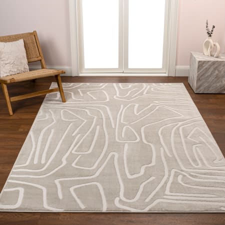 JONATHAN Y Lighting Sandstone 3' x 5' Polyester Abstract and Moroccan & Tribal Indoor Area Rug Beige / Cream