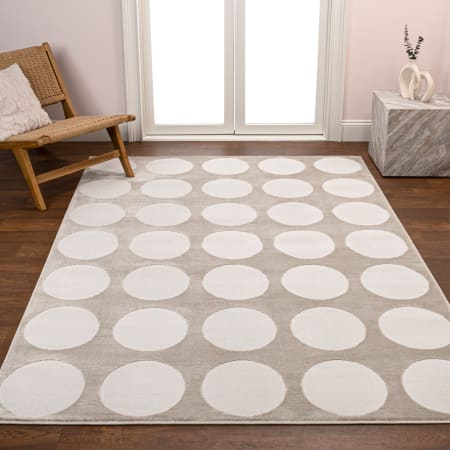 JONATHAN Y Lighting Sandstone 3' x 5' Polyester Geometric and Trellis Indoor Rectangular Area Rug Beige / Cream