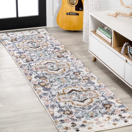 JONATHAN Y Lighting Santa Theresa 2-1/4' x 8' Shag Polypropylene Geometric Indoor Runner Multi