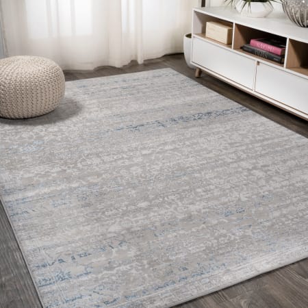 JONATHAN Y Lighting Silk Orchid 7-3/4' x 10' Polypropylene Traditional Indoor Area Rug Gray / Blue