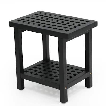 JONATHAN Y Lighting Armin Portable Shower Bench Black