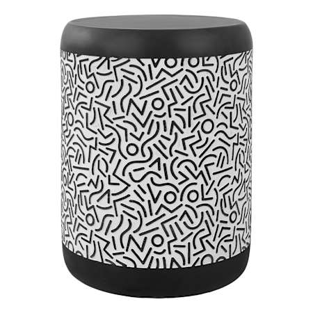 JONATHAN Y Lighting Indi 13" Wide Concrete Garden Stool Black / White
