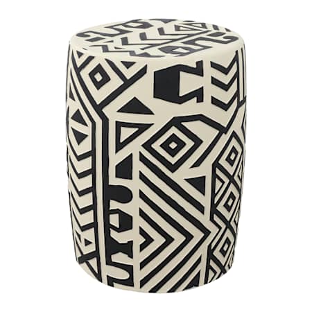 JONATHAN Y Lighting Rafi 13" Wide Concrete Garden Stool Black / Cream