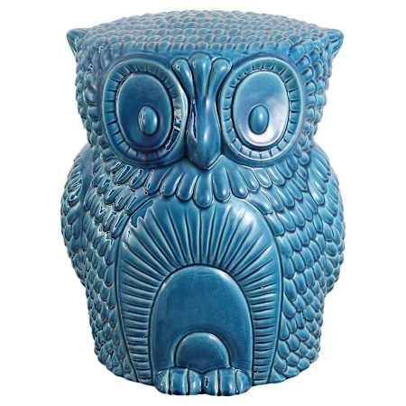 JONATHAN Y Lighting Millie 15" Wide Accent Stool Blue Cracks