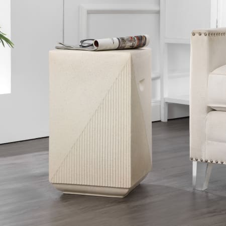 JONATHAN Y Lighting Adrian 13" Wide Polyresin Accent Table Cream Terrazzo