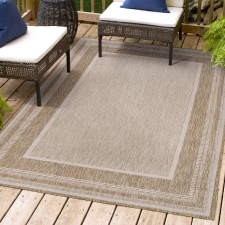 JONATHAN Y Lighting Tuscan Sun 3' x 5' Polypropylene Solid Indoor/Outdoor Area Rug Beige / Cream