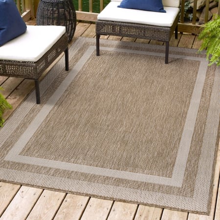 JONATHAN Y Lighting Tuscan Sun 4' x 6' Polypropylene Solid Indoor/Outdoor Area Rug Beige / Cream