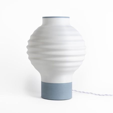 JONATHAN Y Lighting Chinese Lantern 15" Tall LED Novelty Table Lamp White / Blue