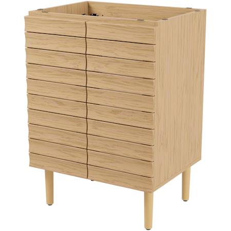JONATHAN Y Lighting Aubert 24" Single Free Standing Vanity Cabinet Only - Less Vanity Top Oak