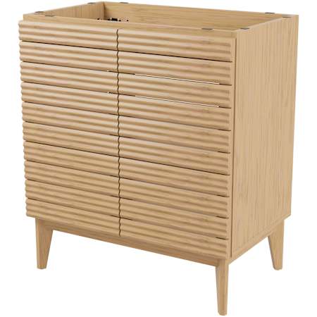 JONATHAN Y Lighting Calandre 30" Single Free Standing Vanity Cabinet Only - Less Vanity Top Oak