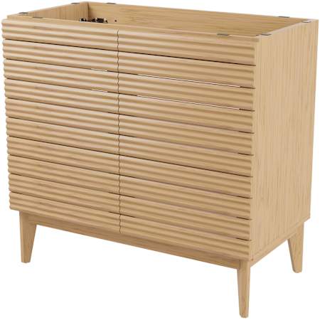 JONATHAN Y Lighting Calandre 36" Single Free Standing Vanity Cabinet Only - Less Vanity Top Oak