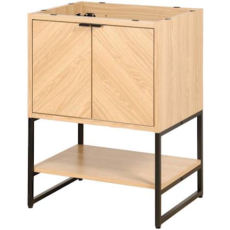 JONATHAN Y Lighting Juhl 23" Single Free Standing Vanity Cabinet Only - Less Vanity Top Oak