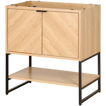 JONATHAN Y Lighting Juhl 29" Single Free Standing Vanity Cabinet Only - Less Vanity Top Oak