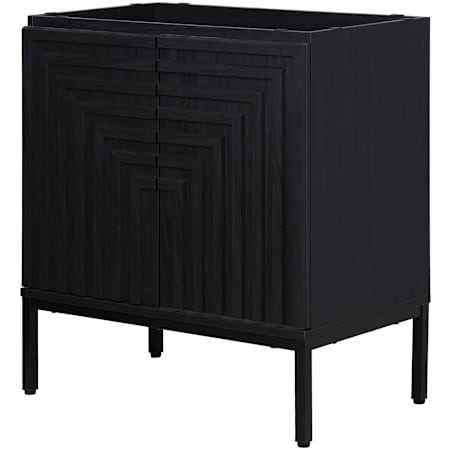 JONATHAN Y Lighting Rowan 29" Single Free Standing Vanity Cabinet Only - Less Vanity Top Black