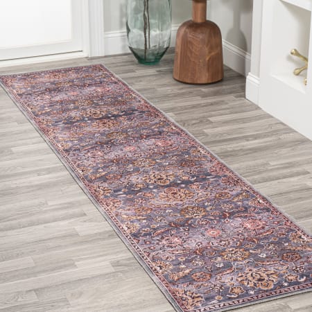 JONATHAN Y Lighting Washable 2' x 8' Chenille Vintage Indoor Runner Brown / Gray