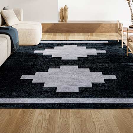 JONATHAN Y Lighting Adriel 8-3/4' x 12' Geometric and Moroccan & Tribal Indoor Rectangular Area Rug Navy / Light Gray