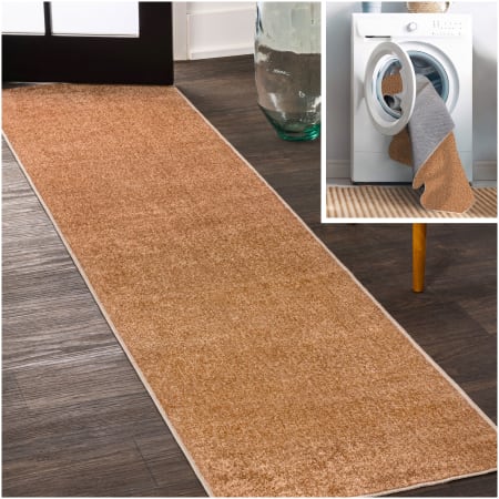 JONATHAN Y Lighting Washable 2' x 7-3/4' Polyester Solid Indoor Runner Terra