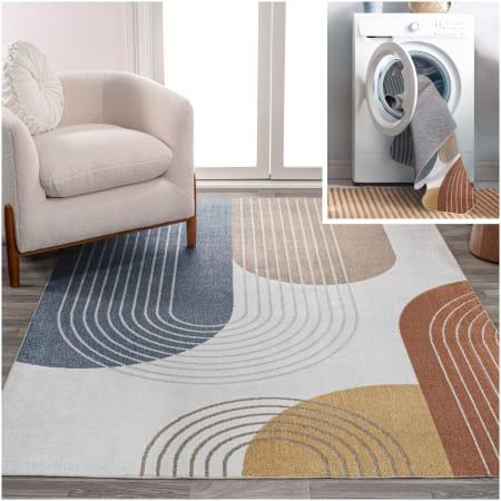 JONATHAN Y Lighting Washable 3' x 5' Polyester Geometric Indoor Rectangular Area Rug Multi