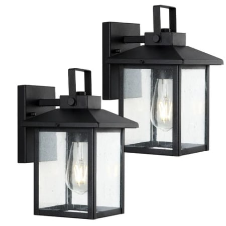 JONATHAN Y Lighting Bungalow 10" Tall LED Outdoor Wall Sconce - Set of 2 Black