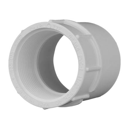 Jones Stephens PVC S/40 1-1/2 FEMALE ADPT SX White