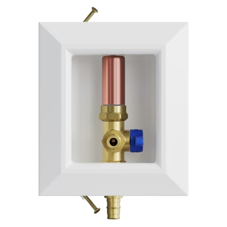 Jones Stephens Icemaker Box, Quarter Turn Valve with Water Hammer Arrestor, 1/2" PEX Connection, Lead Free White
