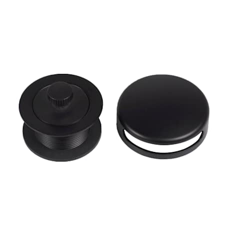 Jones Stephens ABS Overflow Faceplate with Tub Stopper Matte Black