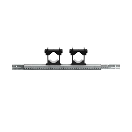 Jones Stephens 9"-16" Adjustable Pipe Support Bracket with 2 Glide Clamps (Less Screws) Grey