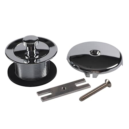 Jones Stephens Zinc Overflow Faceplate with Tub Stopper and Conversion Bar Chrome Plated