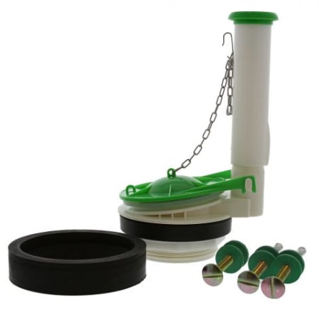 Jones Stephens Toilet Tank to Bowl Valve, Adjustable Overflow Tube, Flapper, Gasket and Bolt Set N/A