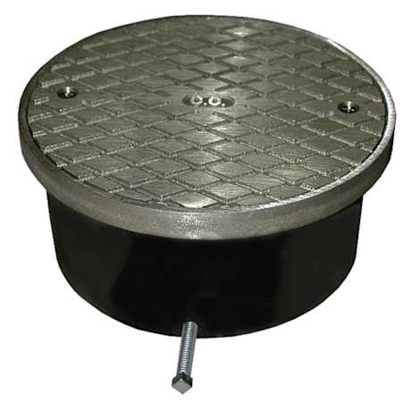 Jones Stephens 4" Adjustable Cast Iron Cleanout with 7" Round Cover Polished Brass