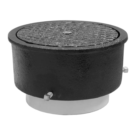 Jones Stephens Adjustable Cast Iron Cleanout with Round Cover Black