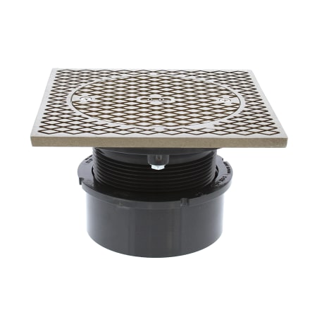 Jones Stephens 4" PVC Cleanout with Plug and Square Cover Nickel Bronze