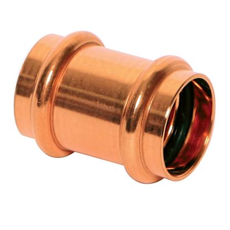 Jones Stephens Copper Coupling - No Stop, P x P, 1/2 x 1/2 Copper