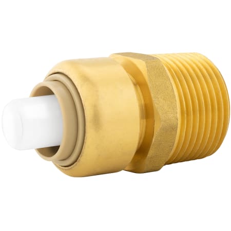 Jones Stephens 3/8" x 1/2" MPT (Bagged) PlumBite Push On Reducing Adapter, Bag of 1 Rough Brass