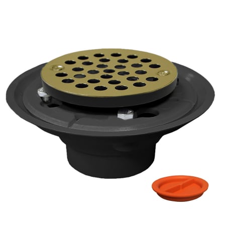 Jones Stephens 2X3 PVC SHOWER/FLR DRN W/PB S Polished Brass
