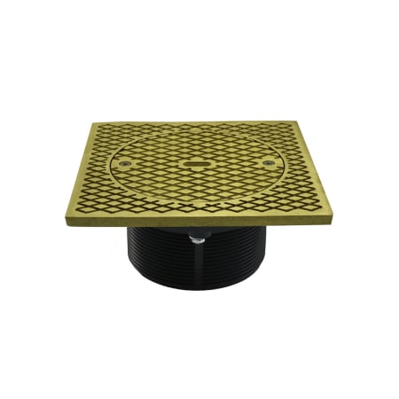 Jones Stephens 4" PVC Cleanout with 7" Square Cover Polished Brass