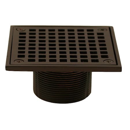 Jones Stephens 4" Wide Square Strainer with 2" Brass Spud Oil Rubbed Bronze